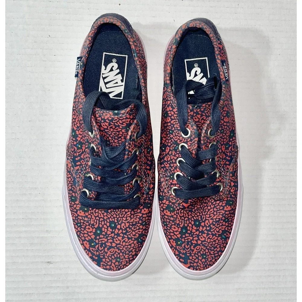 Vans Sneakers Women's 8‎ Red Blue Floral Tropical Skater Hawaiian